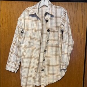 Plaid Button-Up Shirt Jacket